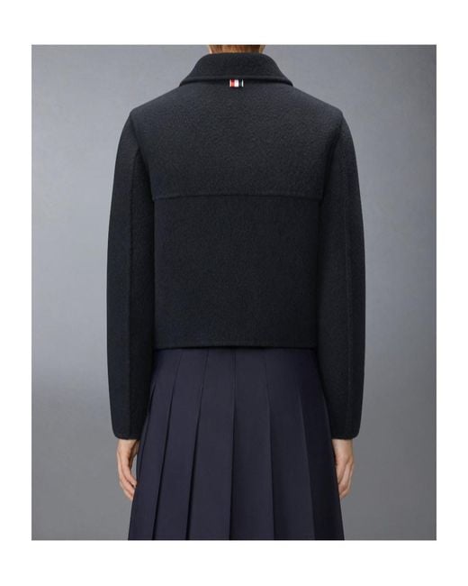 Thom Browne Blue Bell-Sleeve Wool Jacket