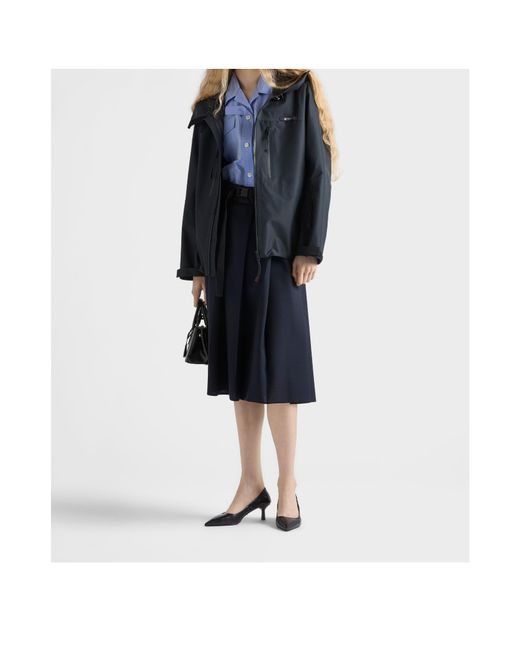 Prada Blue Zip-Up Hooded Jacket