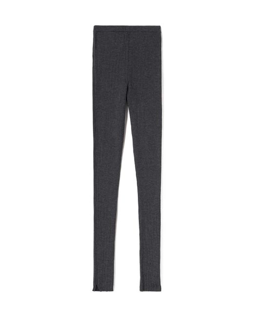 Totême Gray Skinny-Cut Ribbed Leggings