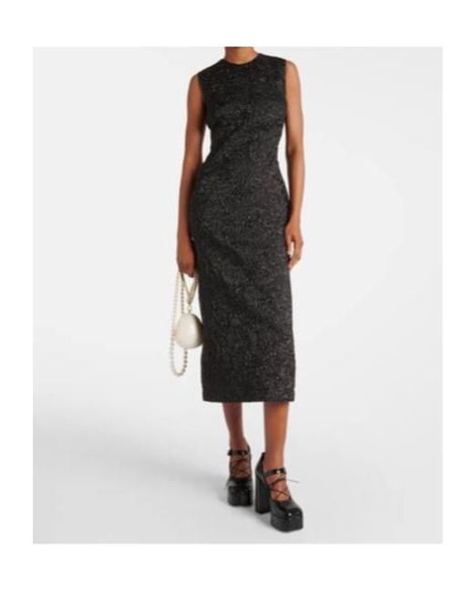 Simone Rocha Black Cloqué Midi Dress
