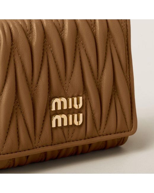 Miu Miu Brown Logo-Lettering Wallet