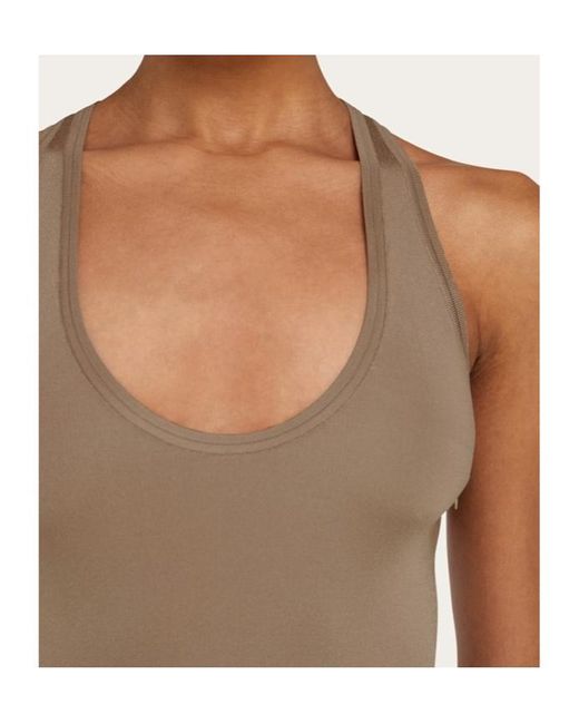 Ferragamo Brown Ferragamo Sleek Racerback Knitted Bodysuit