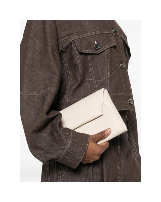 Brunello Cucinelli Natural Envelope Chain-Strap Mini Bag
