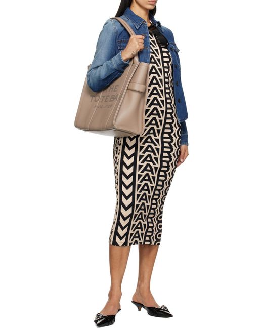 Marc Jacobs Brown Large Logo-Embossed Tote Bag