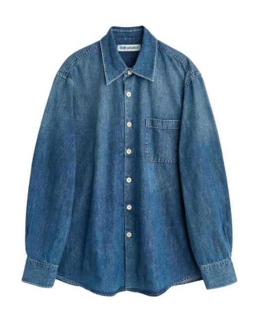Our Legacy Blue Above Relaxed Shirt for men