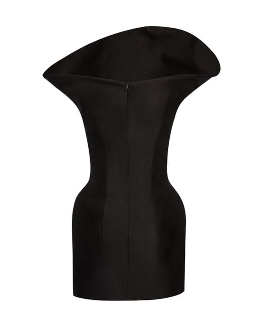 Magda Butrym Black Sculpted Cotton Mini Dress