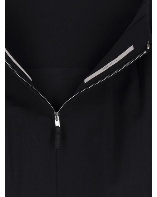 Rick Owens Black High-Waist Midi Skirt