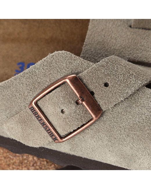 Birkenstock Gray Boston Buckle Clogs