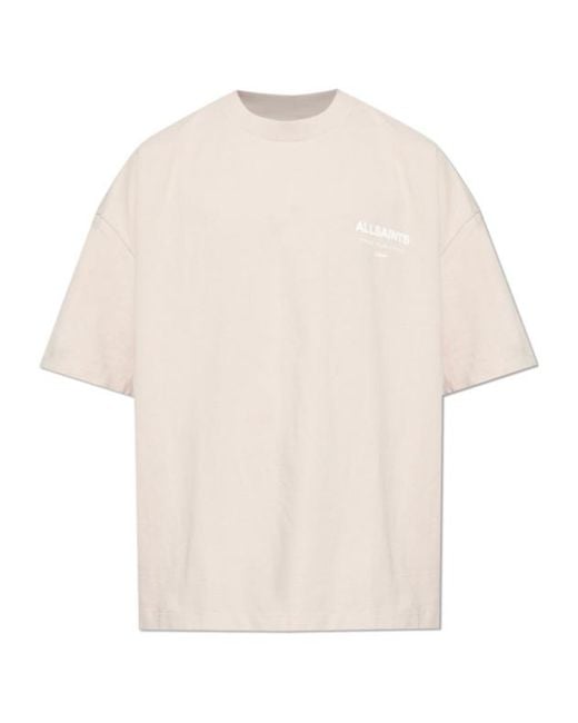 AllSaints White Underground Print T-Shirt for men