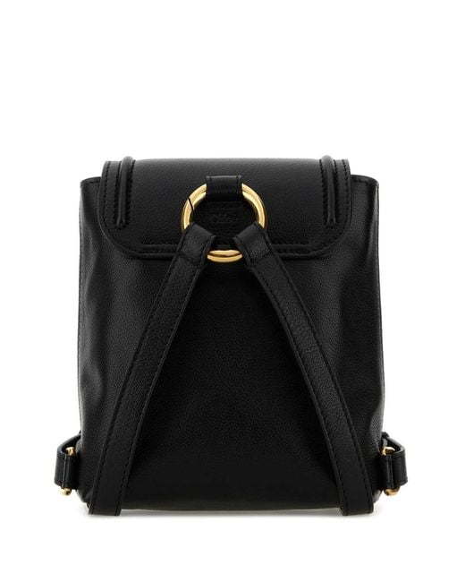 Chloé Black Chloé Mini Horse Medal Backpack