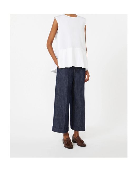 Max Mara White Cotton Brava Blouse