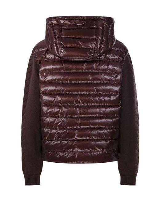 Herno Brown Quilted Panelled Jacket