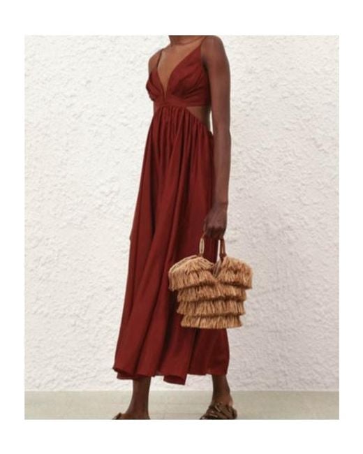 Zimmermann Natural Small Goldentime Fringed Tote Bag