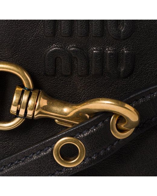 Miu Miu Black Aventure Nappa Leather Top-Handle Bag