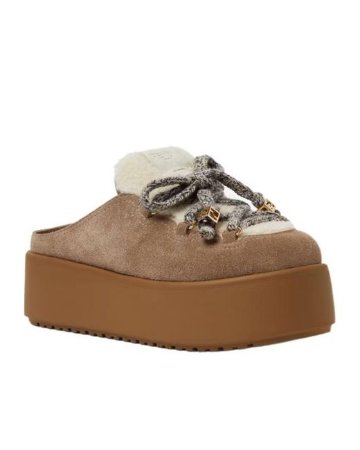 Fendi Brown Apres Chic Lace-Up Sabots