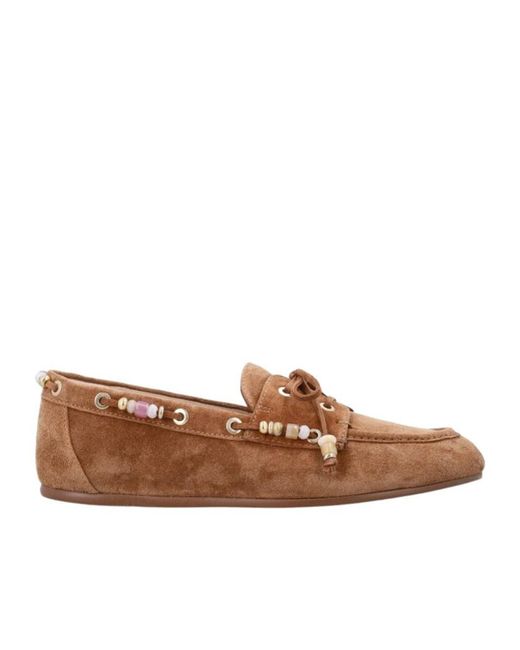 Stuart Weitzman Brown Lace-Up Loafers