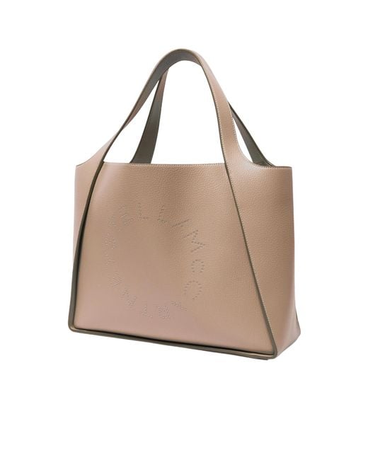 Stella McCartney Natural Logo Perforated Tote Bag
