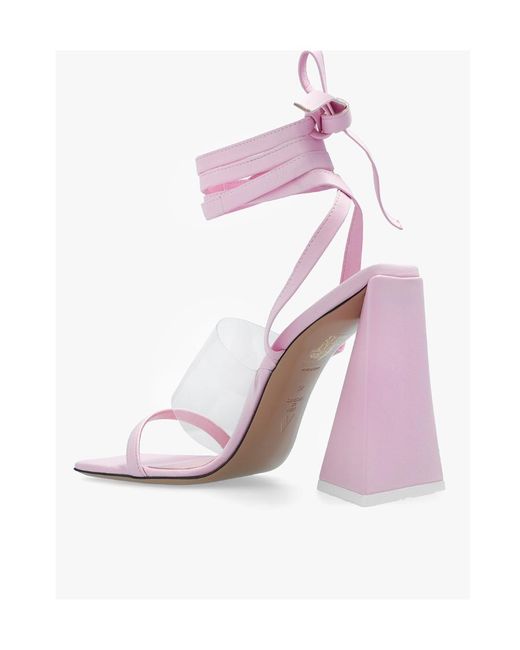 The Attico Pink The Isa Lace-Up Sandals