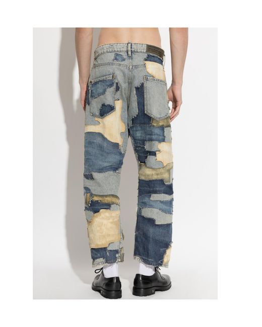 DSquared² Blue Patchwork Design Jeans for men