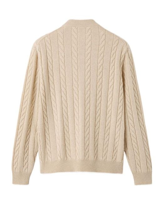 Loro Piana Natural Cedar Bomber Cardigan for men
