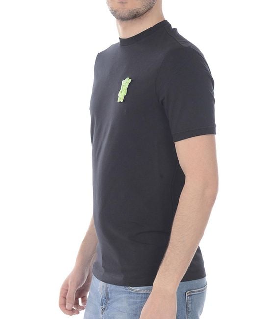 Emporio Armani Blue Short-Sleeved Logo-Mounted T-Shirt for men