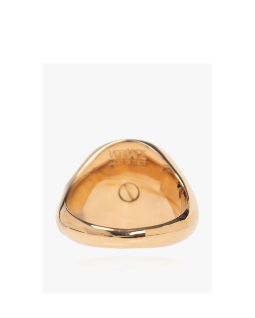 Versace Pink Medusa Head Signet Ring