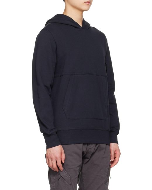 C P Company Blue Lens-Detail Drawstring Hoodie for men