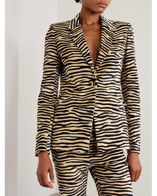 Rabanne Black Zebra-Print Suit Jacket