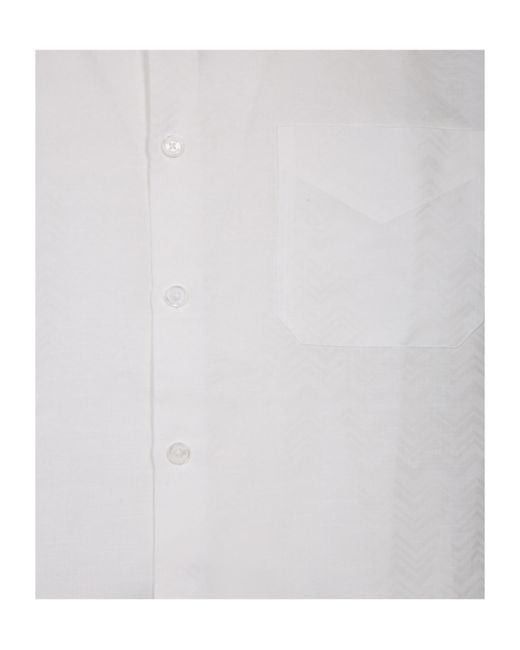 Missoni White Zigzag Pattern Long-Sleeved Shirt for men
