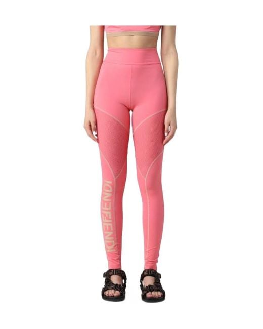 Fendi Pink Logo Leggings
