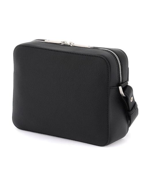 Ferragamo Black Logo Zipper Shoulder Bag for men