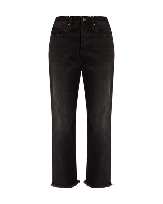 Totême  Black High-Rise Straight-Leg Jeans