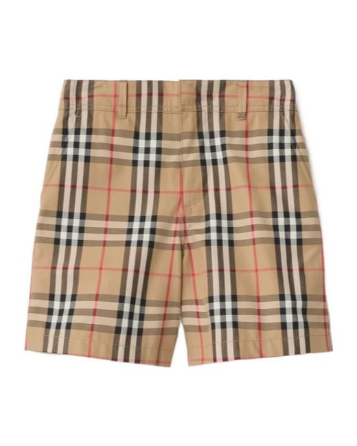 Burberry Natural Check Cotton Oxford Shorts