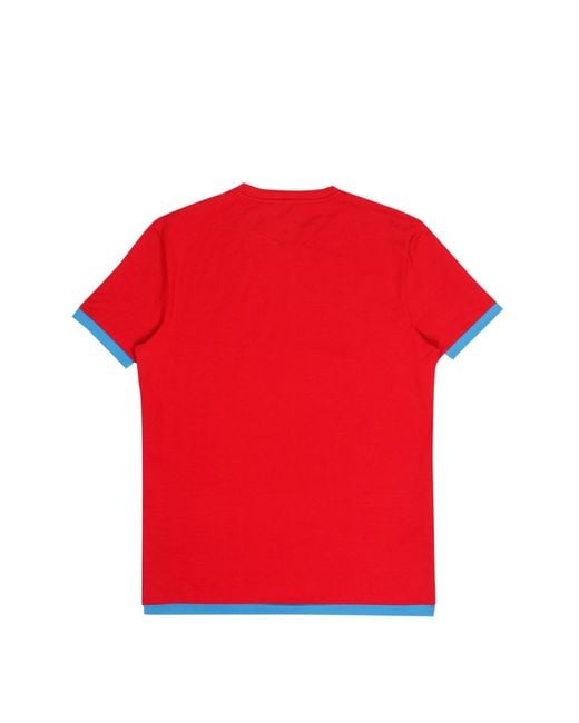 Prada Red Logo Round-Necked T-Shirt for men