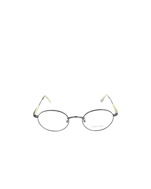 Tom Ford White Round Frame Sunglasses for men