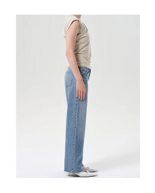 Agolde Blue Low-Waist Straight Jeans