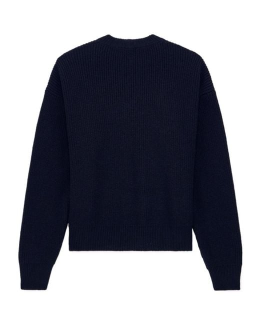 Giorgio Armani Blue Sweater Regular Fit Virgin Wool Half Cardigan Stitch for men