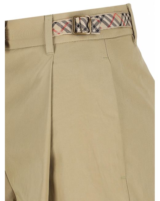 Burberry Natural Check-Buckle Bermuda Shorts