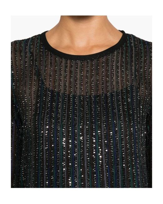 Missoni Black Lurex Long-Sleeved Short Dress