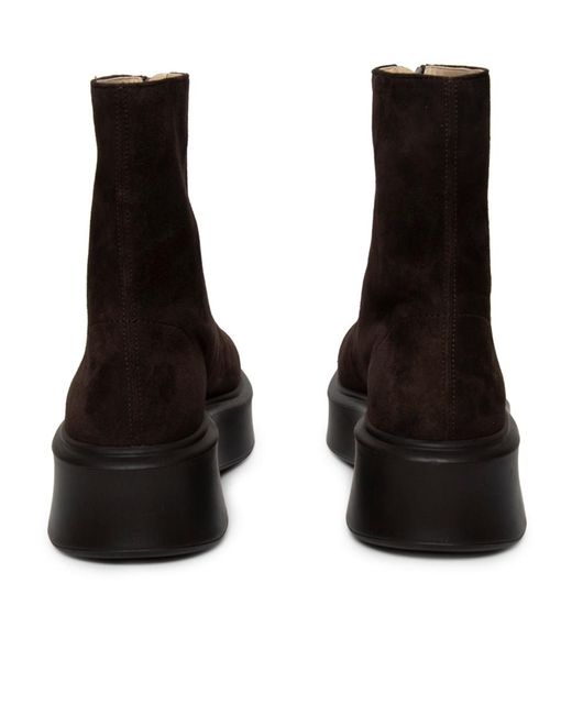 The Row Black Zipped Suede Boot