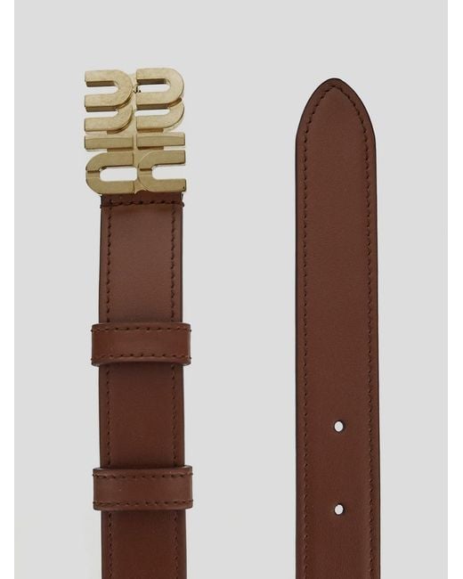 Miu Miu White Logo-Lettering Buckle Belt
