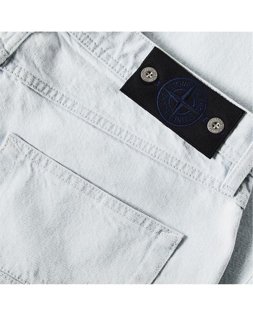 Stone Island White Straight Jeans for men