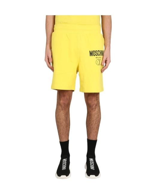 Moschino Yellow Logo Shorts for men