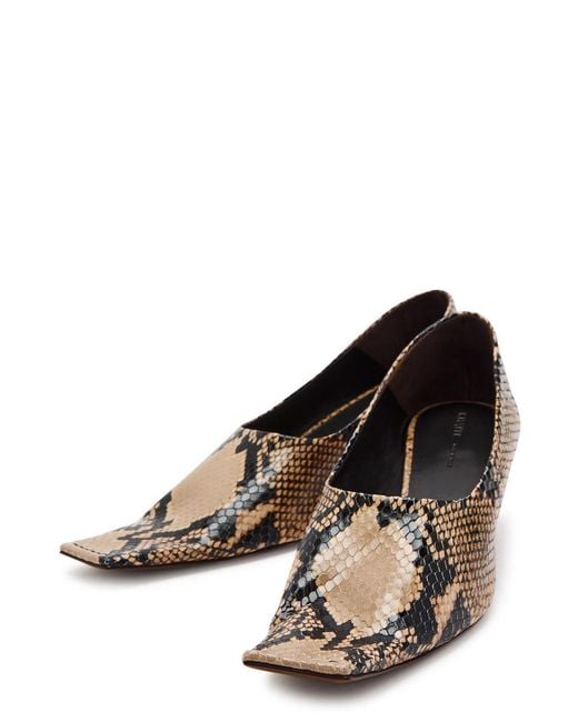 Khaite Brown Snake-Effect Leather Pumps
