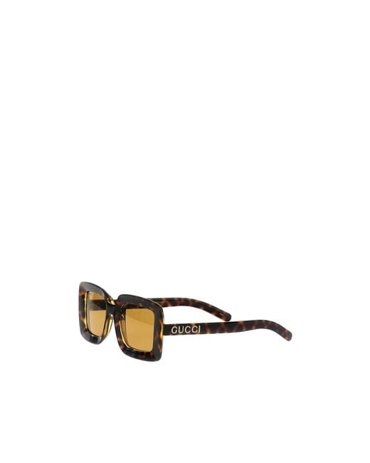 Gucci Metallic Square-Frame Sunglasses