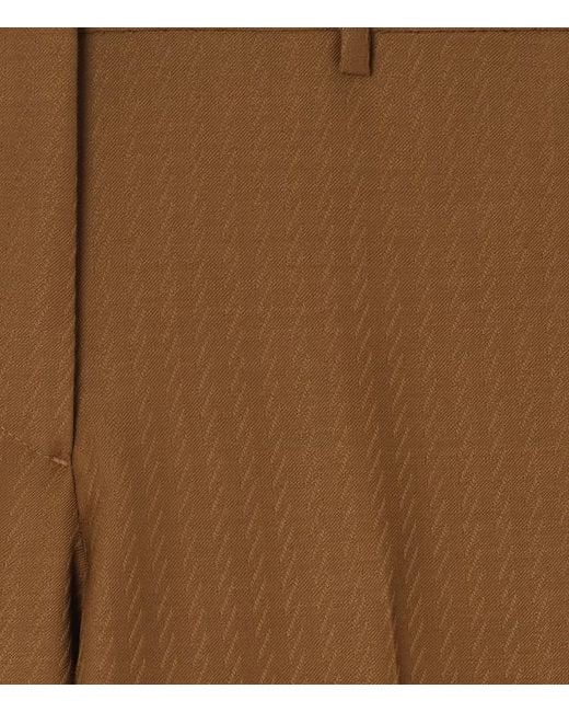 Burberry Brown Wool-Mohair Tailored Trousers