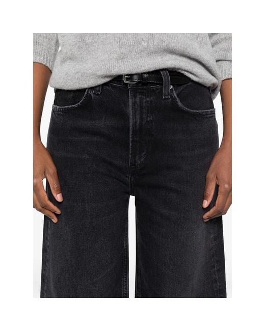 Citizens of Humanity Black Wide-Leg Jeans