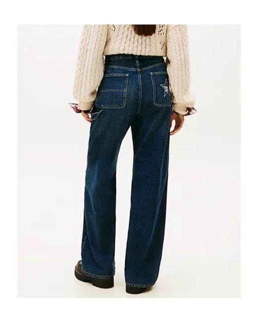 Tommy Hilfiger Blue Tommy Girl Low Rise Relaxed Straight Leg Jeans