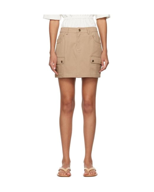 Staud Natural Belt-Loop Skirt
