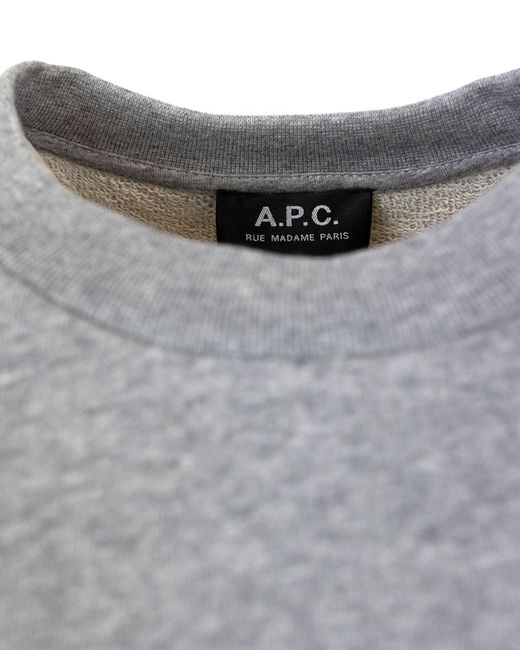 A.P.C. Gray Logo Printed Crewneck Sweatshirt